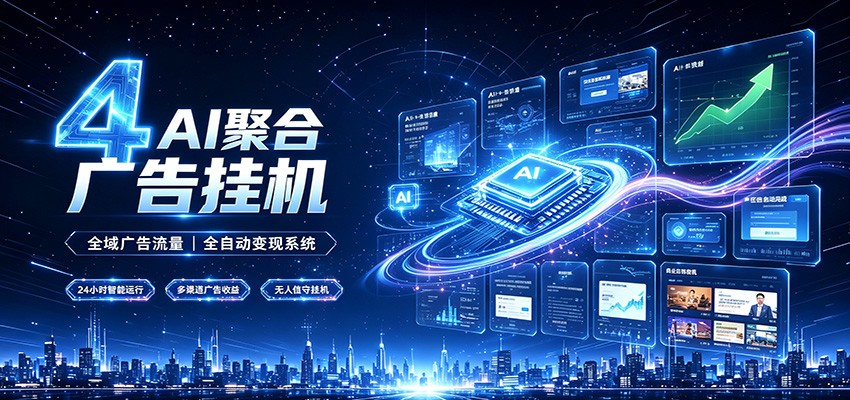全域广告流量聚合，AI无人挂机稳赚佣金，打造长期稳定被动收入副业-沧海聊项目