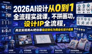 2026AI设计从0到1全流程实战课，不拼画功，设计IP全流程，真正实现用AI把创意稳定转化为商业化设计成果-沧海聊项目