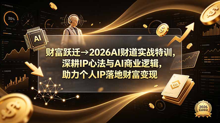 财富跃迁→2026AI财道实战特训，深耕IP心法与AI商业逻辑，助力个人IP落地财富变现-沧海聊项目