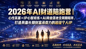 2026年AI财道陪跑营｜心性筑基+IP心智修炼+AI商业落地全周期陪伴，打造具备长期财富承载力的超级个人IP-沧海聊项目