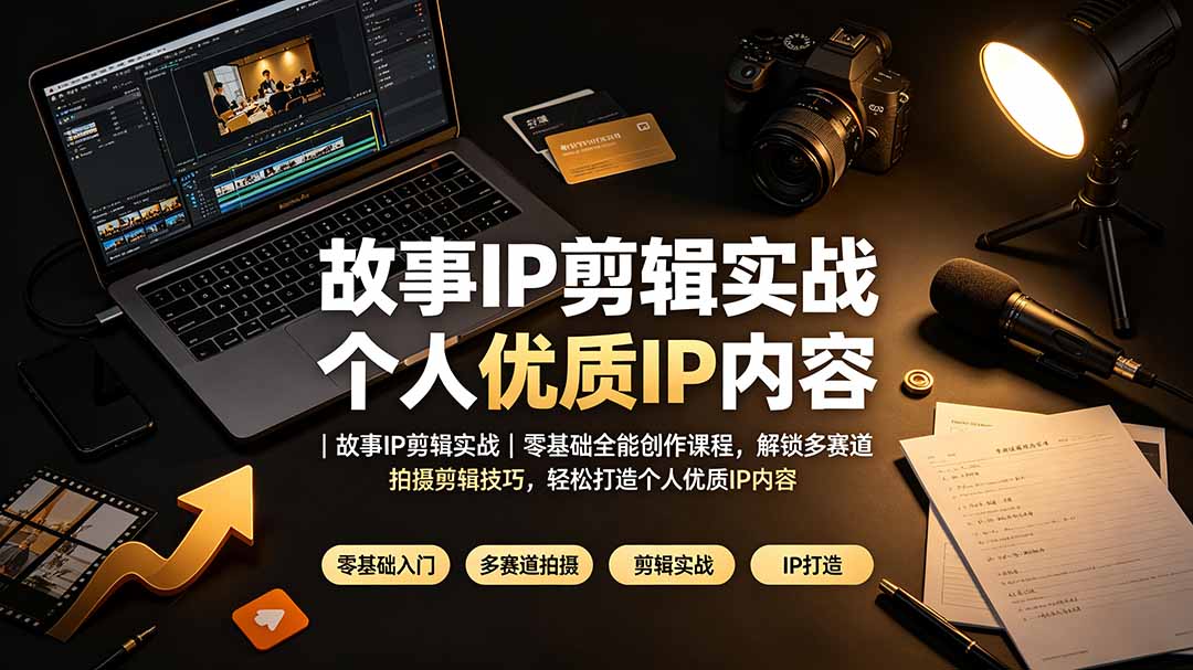 故事IP剪辑实战｜零基础全能创作课程，解锁多赛道拍摄剪辑技巧，轻松打造个人优质IP内容-沧海聊项目