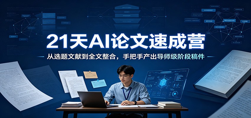 21天AI论文速成营：从选题文献到全文整合，手把手产出导师级阶段稿件-沧海聊项目