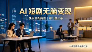 别乱找副业了，快手 AI 短剧零门槛长久被动增收-沧海聊项目