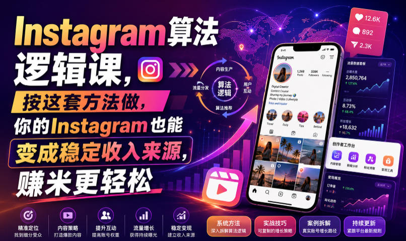 Instagram算法逻辑课，按这套方法做，你的Instagram也能变成稳定收入来源，賺米更轻松【原创双语字幕】-沧海聊项目