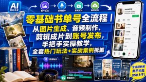 零基础书单号全流程｜从图片生成、音频制作、剪辑成片到账号发布，手把手实操教学，全套热门玩法+实战案例拆解-沧海聊项目