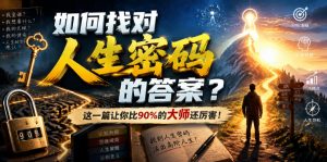 付费文章：如何找对人生密码的答案？这一篇让你比90%的大师还厉害！-沧海聊项目