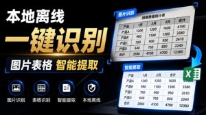 体积仅70MB，图片一键智能提取表格工具来了！完全免费且离线使用，FastOCR智能表格识别软件V1.0-沧海聊项目