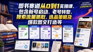 图书赛道从0到1实操课，包含新号启动、老号转型、搜索流量抓取、选品策略及爆款图文打造等-沧海聊项目