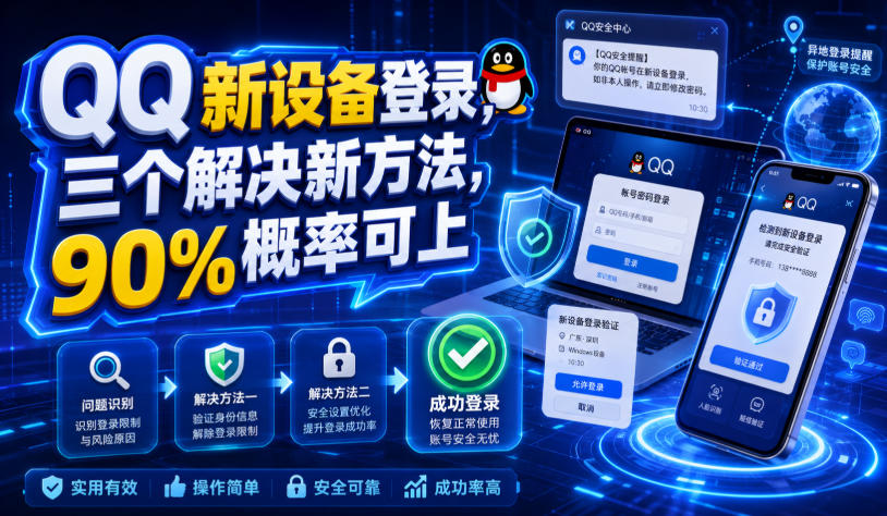 QQ新设备登录，三个解决新方法，90%概率可上-沧海聊项目