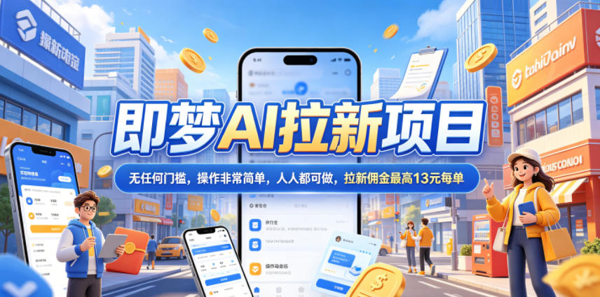 2026年即梦AI拉新项目最新玩法，无任何门槛，操作非常简单，人人都可做，拉新佣金最高13米每单(更新08月07日)-沧海聊项目