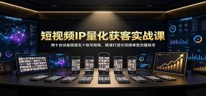 短视频IP量化获客实战课：用十台设备搭建五十账号矩阵，精准打造引流接单型流量账号-沧海聊项目