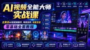 AI视频全能大师实战课｜全赛道AI短视频制作、特效创作、场景变现零基础全套教程-沧海聊项目