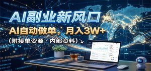 AI副业新风口，AI自动做单，月入3W+，附接单资源-沧海聊项目