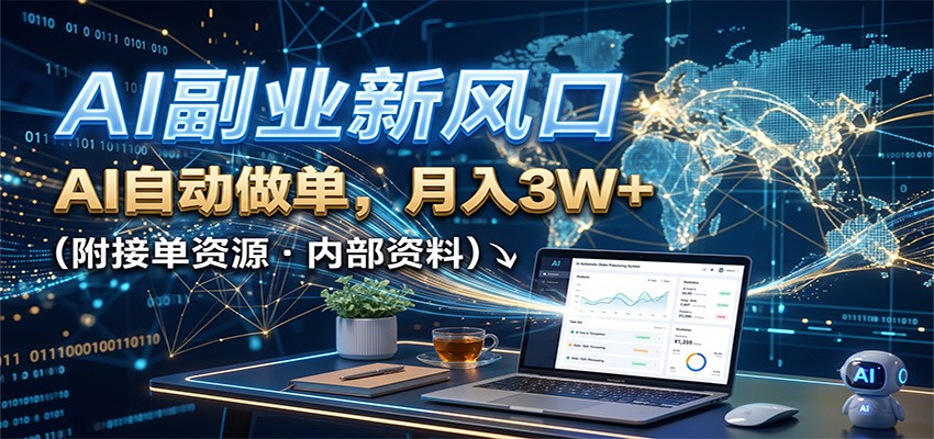 AI副业新风口，AI自动做单，月入3W+，附接单资源-沧海聊项目