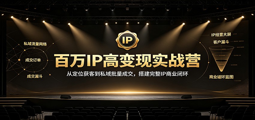 百万IP高变现实战营：从定位获客到私域批量成交，搭建完整IP商业闭环-沧海聊项目