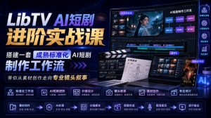 LibTV AI短剧进阶实战课,搭建一套成熟标准化AI短剧制作工作流,带你从素材创作走向专业镜头叙事-沧海聊项目