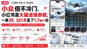 小众但不冷门，小红书卖大疆滤镜参数，一单39，321天卖了1.7w+份-沧海聊项目