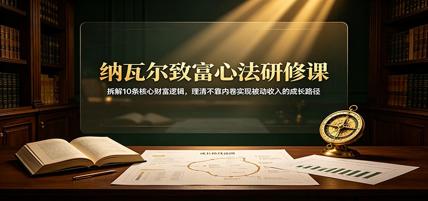 纳瓦尔致富心法研修课：拆解10条核心财富逻辑，理清不靠内卷实现被动收入的成长路径-沧海聊项目