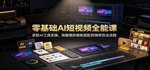 零基础AI短视频全能课：多款AI工具实操，海量爆款模板搭配剪辑带货全流程-沧海聊项目