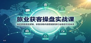 旅业获客操盘实战课：深挖获客底层逻辑，依靠攻略内容搭建旅游行业稳定引流体系-沧海聊项目