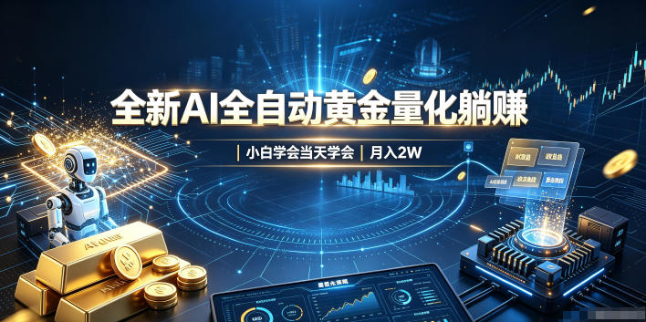 全新AI全自动黄金量化躺賺：小白学会当天学会，月入2W！【揭秘】-沧海聊项目
