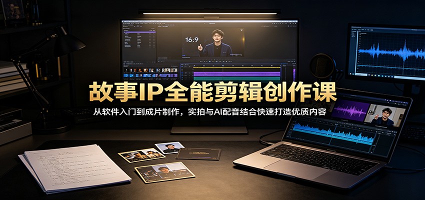 故事IP全能剪辑创作课：从软件入门到成片制作，实拍与AI配音结合快速打造优质内容-沧海聊项目