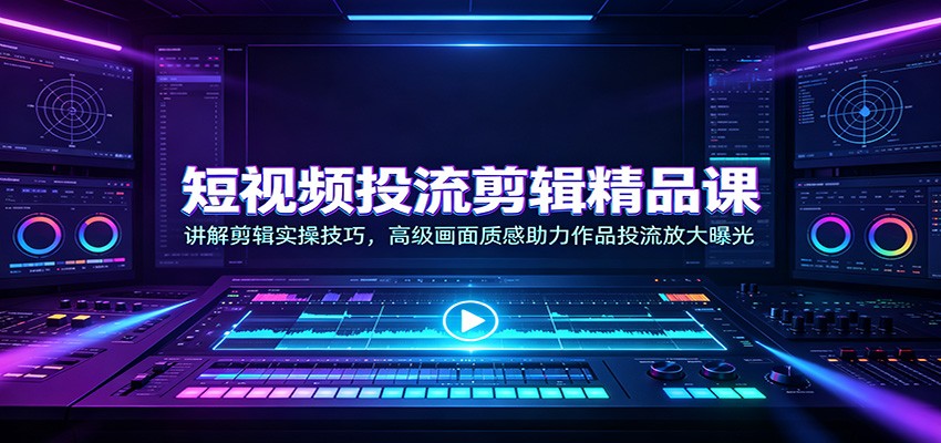 短视频投流剪辑精品课：讲解剪辑实操技巧，高级画面质感助力作品投流放大曝光-沧海聊项目