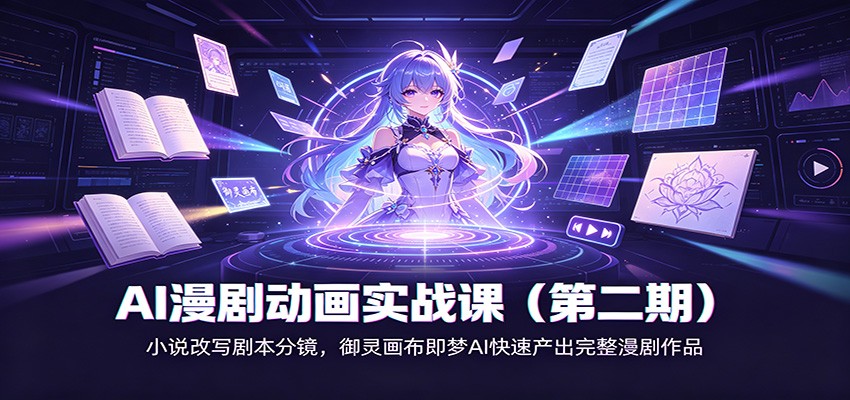 AI漫剧动画实战课(第二期)：小说改写剧本分镜，御灵画布即梦AI快速产出完整漫剧作品-沧海聊项目