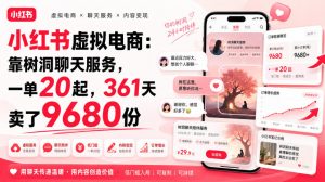 小红书虚拟电商:靠树洞聊天服务,一单20起,361天卖了9680份-沧海聊项目
