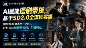 AI赋能漫剧带货，基于SD2.0全流程实操；情感共鸣直击用户内心，轻松撬动流量新密码，引爆转化-沧海聊项目