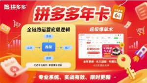 拼多多年卡，拼多多全链路运营底层逻辑，超级爆单术【更新26年8月】-沧海聊项目