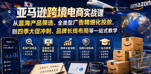 亚马逊跨境电商实战课，从蓝海产品筛选、全类型广告精细化投放，到四季大促冲刺、品牌长线布局等一站式教学(更新8月)-沧海聊项目