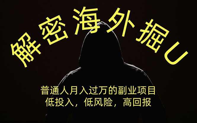 解密海外掘U，普通人月入过万的副业项目，低投入、低风险高回报，没有之一-沧海聊项目