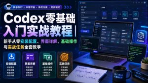 Codex零基础入门实战教程｜新手从零安装配置、界面详解、基础操作与实战任务全套教学-沧海聊项目