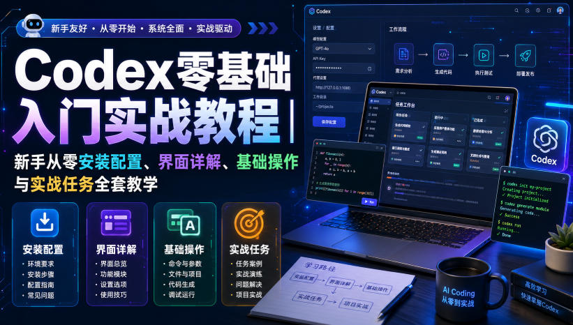 Codex零基础入门实战教程｜新手从零安装配置、界面详解、基础操作与实战任务全套教学-沧海聊项目
