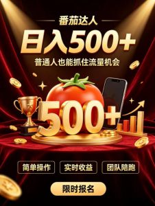 番茄达人日入500+？普通人也能参与？做番茄达人真的可行？零门槛番茄推文，新手也能上手做达人【揭秘】-沧海聊项目