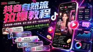 抖音自然流拉爆教程-更新8月：做懂流量的主播，新规适配+持续更新，话术+投放+起号一站式实战教学-沧海聊项目