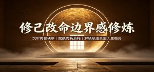 修己改命边界感修炼：筑牢内在秩序，摆脱内耗消耗，解锁顺遂贵重人生格局-沧海聊项目