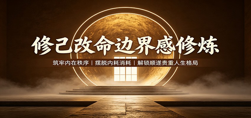 修己改命边界感修炼：筑牢内在秩序，摆脱内耗消耗，解锁顺遂贵重人生格局-沧海聊项目