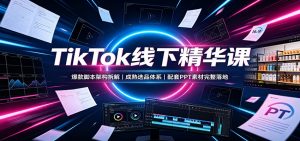 TikTok线下精华课：爆款脚本架构拆解，成熟选品体系，配套PPT素材完整落地-沧海聊项目