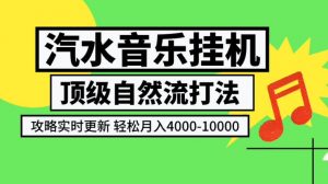 汽水音乐挂G项目，顶级自然流打法，攻略实时更新，轻松月入4k-1W，独家技术【揭秘】-沧海聊项目