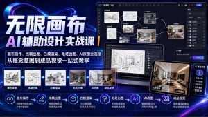 无限画布AI辅助设计实战课｜画布操作、线稿出图、白模渲染、毛坯出图、AI改图全流程，从概念草图到成品视觉一站式教学-沧海聊项目