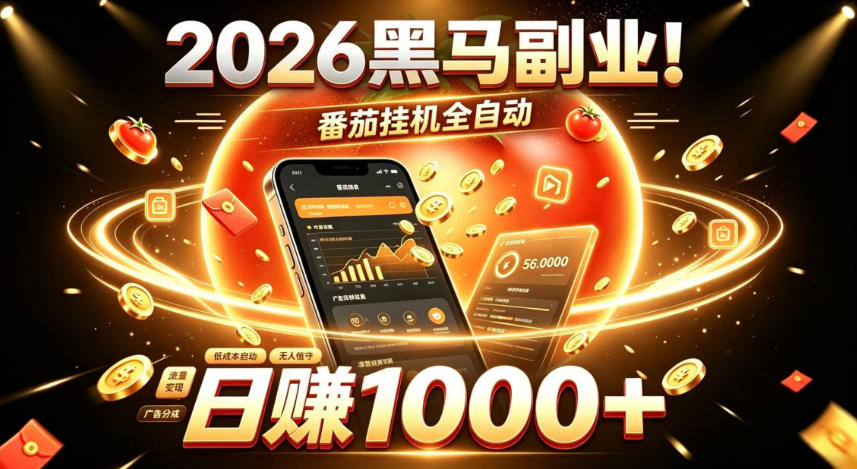 2026黑马副业！番茄挂G全自动日入1000+，操作最简单、门槛最低的线上轻资产项目【揭秘】-沧海聊项目