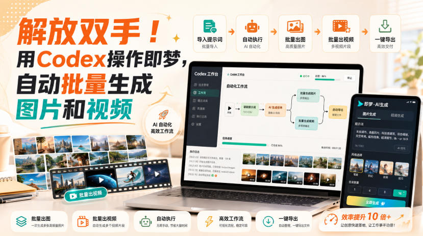 解放双手！用Codex操作即梦，自动批量生成图片和视频-沧海聊项目