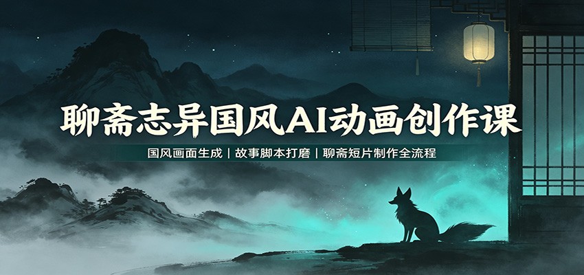 聊斋志异国风AI动画创作课：国风画面生成，故事脚本打磨，聊斋短片制作全流程-沧海聊项目
