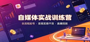 自媒体实战训练营：全流程起号变现实操干货直播回放-沧海聊项目