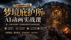 梦境庇护所AI动画实战课：7.6W粉丝博主亲授第一人称POV制作，从零起步到多平台发布变现全流程-沧海聊项目