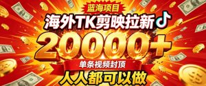 海外TK拉新最新玩法,剪映就能做,不用经验不用粉丝,单条视频收益上限2W+-沧海聊项目