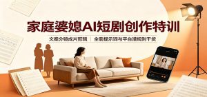 家庭婆媳AI短剧创作特训：文案分镜成片剪辑，全套提示词与平台潜规则干货-沧海聊项目