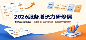 2026服务增长力研修课：拆解五大经营死局，三维心法+五步法搭建长效客户增长体系-沧海聊项目